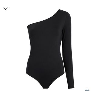 nuuds one shoulder bodysuit black M NWOT